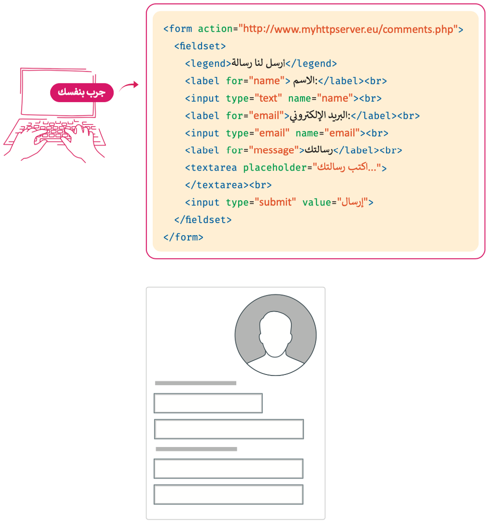 إنشاء نموذج بلغة HTML