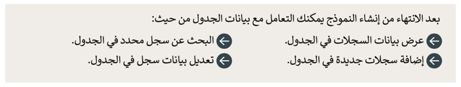 إنشاء قواعد البيانات 