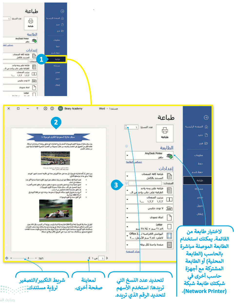 التدقيق والطباعة