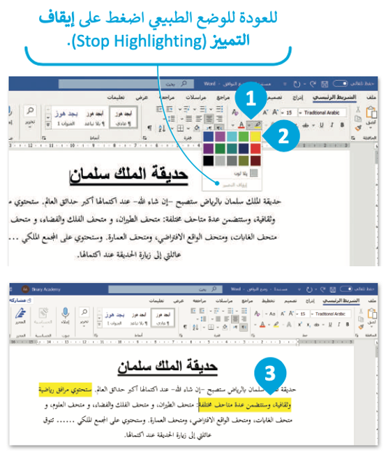 تنسيق النص 