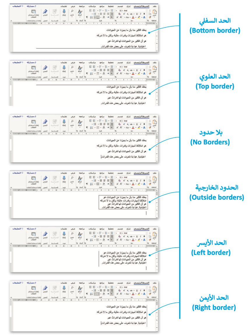 تنسيق الفقرة
