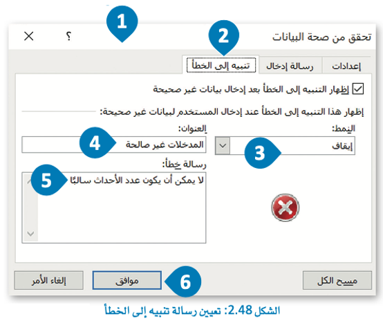 التحقق من صحة إدخال البيانات 