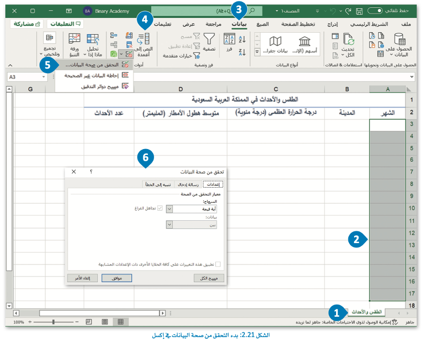 التحقق من صحة إدخال البيانات 